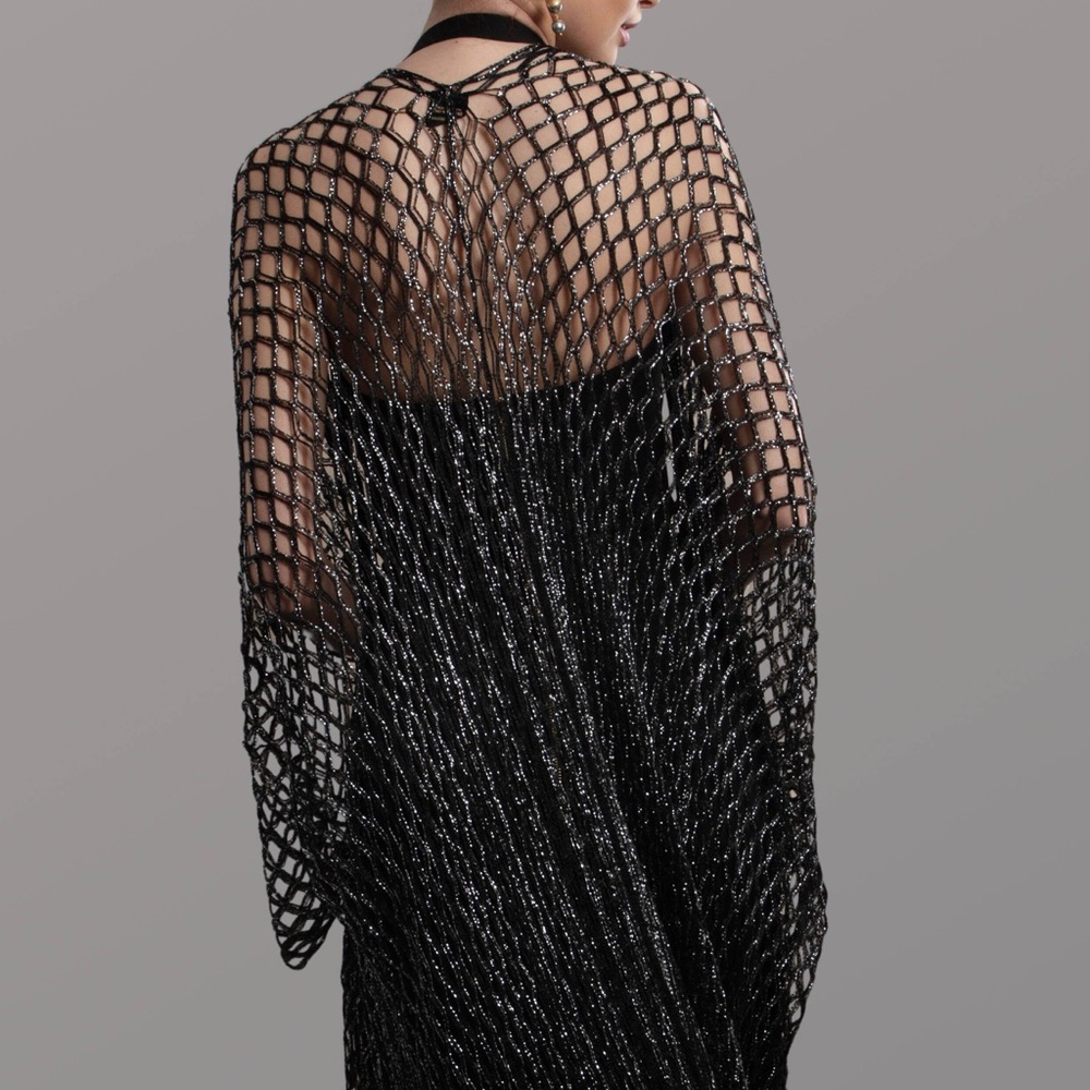 Elegant Black Mesh Cover-Up